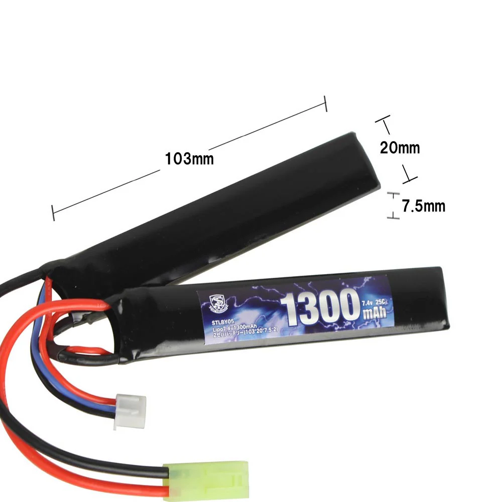 S&T Lipo 7.4v 1300mAh 2 separate battery(103*20*7.5mm*2) - Image 3