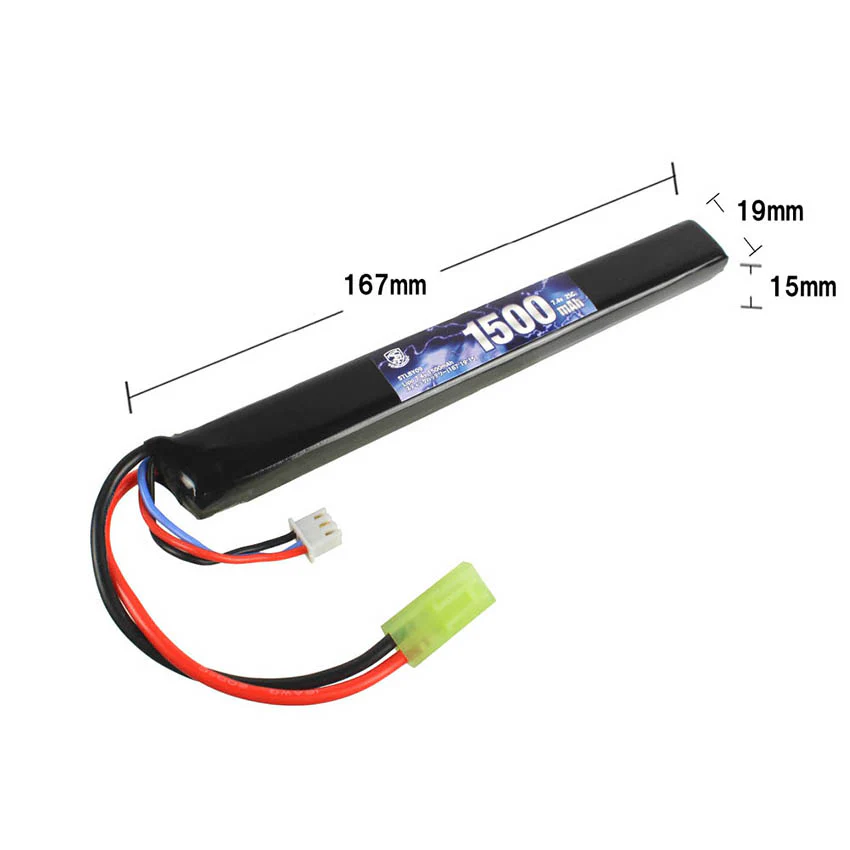 S&T Lipo 7.4v 1500mAh stick battery(167*19*15mm) - Image 3