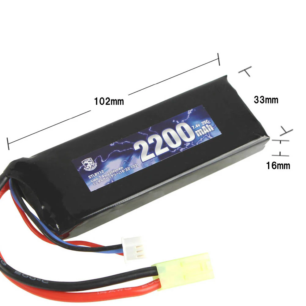 S&T Lipo 7.4v 2200mAh MINI TYPE battery(16*33*102mm) - Image 3