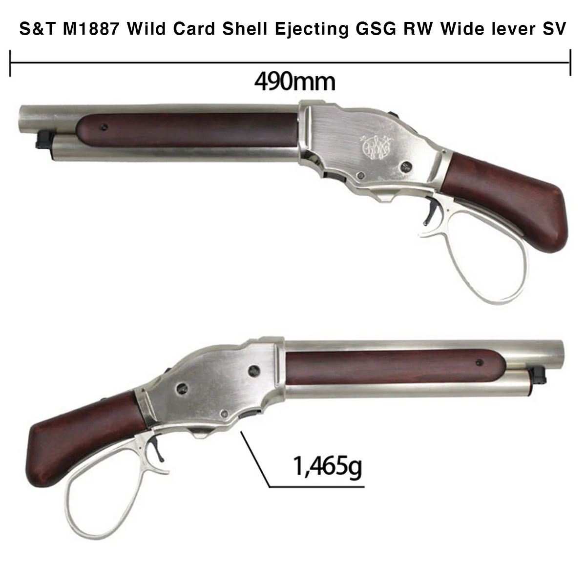 S&T M1887 Wild Card Shell Ejecting Gas Shotgun Real Wood Wide Lever SV - Image 3